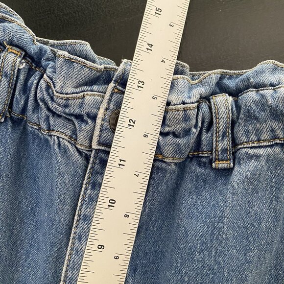 Zara Jeans Women's 8 Baggy Barrel High Waisted Ruffled Paperbag Elastic Waist - Picture 12 of 13